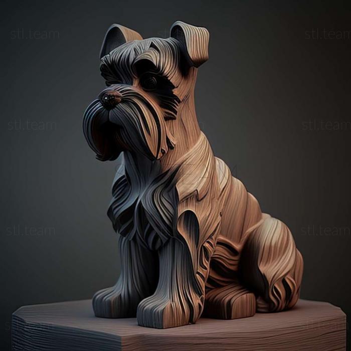 3D model Zwergschnauzer dog (STL)